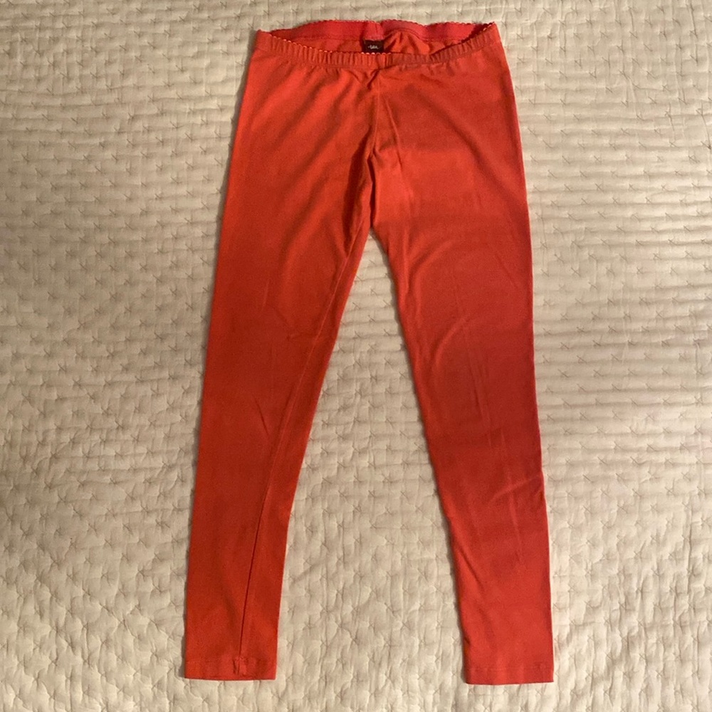 Tea Collection girls leggings; sz 12; burnt orange; perfect cond.; discount ship